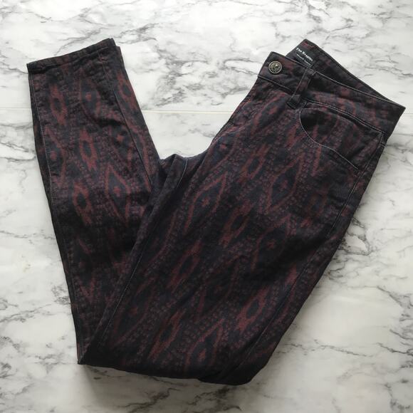 The Kooples Aztec Print Stretch Red Skinny Jeans - Picture 4 of 9